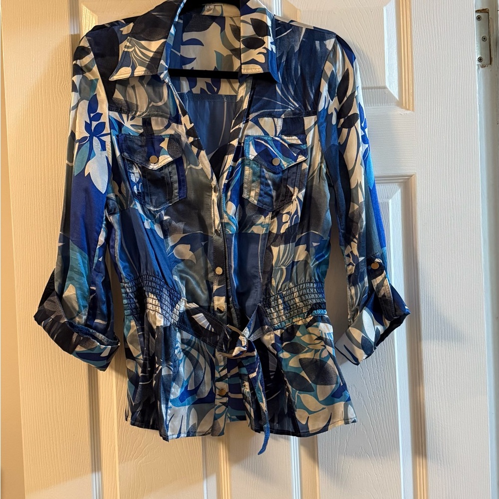 Floral Blue Women's Top
